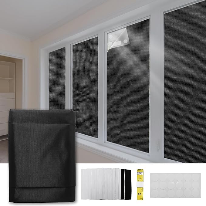 No-Drill Blackout Curtain - Portable Adhesive Wind