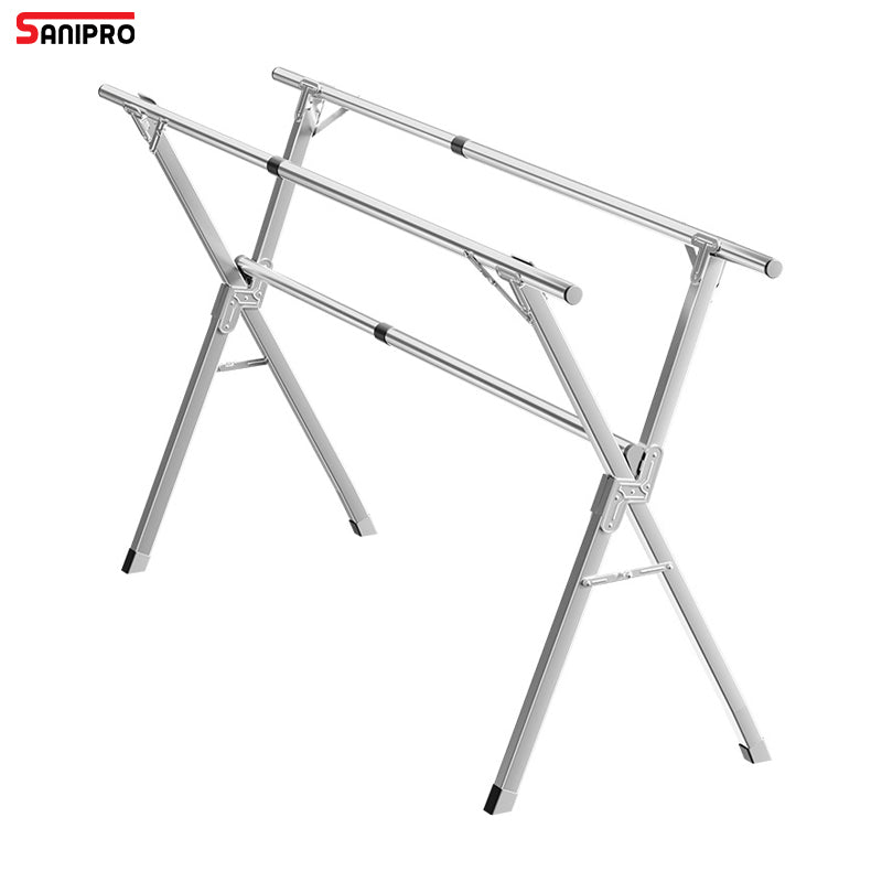Foldable Clothes Drying Rack - 3-Tier Stainless St