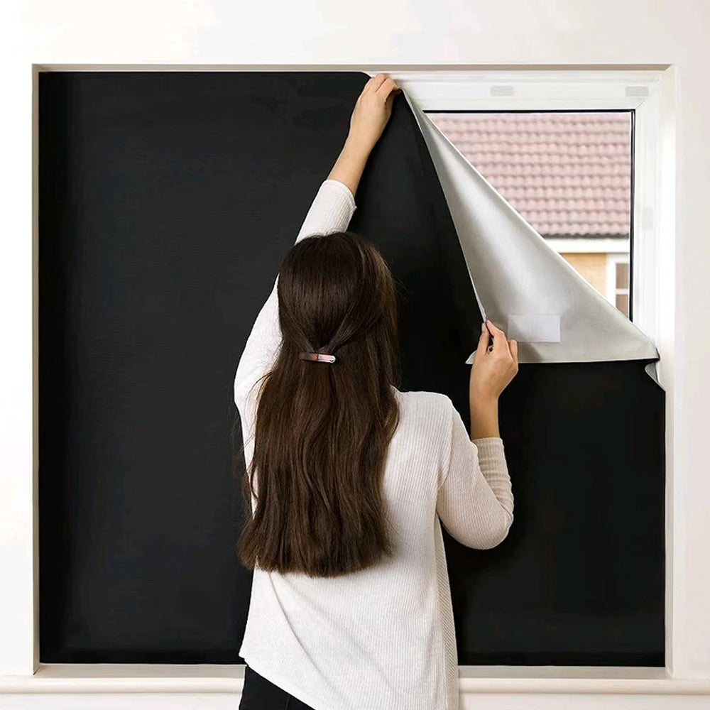 No-Drill Blackout Curtain - Portable Adhesive Wind