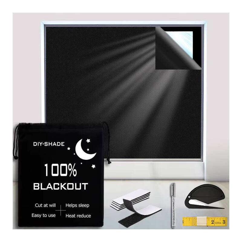 No-Drill Blackout Curtain - Portable Adhesive Wind