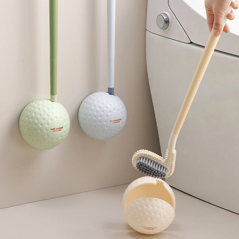 Wall-Mounted Toilet Brush Set - No-Drill Adhesive 